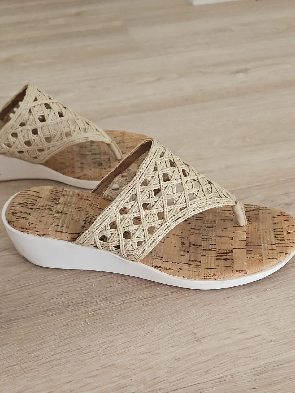 Aerosoles Woven Raffia Slide Sandals in Natural - Picture 3 of 4